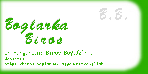 boglarka biros business card